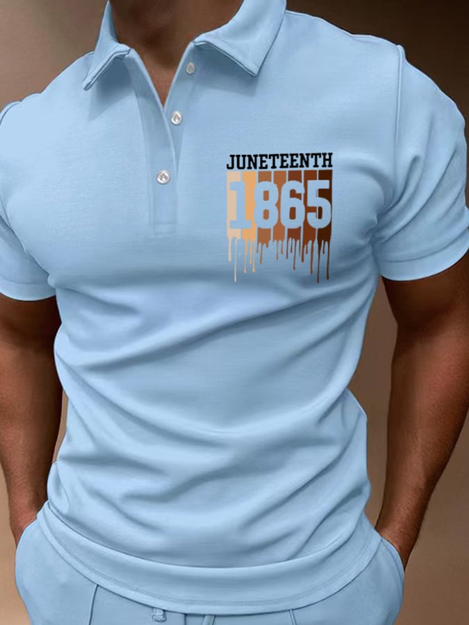 Men's Juneteenth 1865 Print Polo Shirt