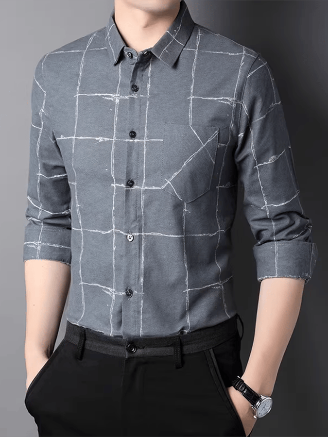 Men's Plaid Business Casual Shirt