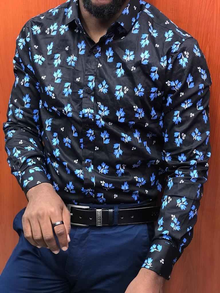 Men's Street Style Business Casual Printed Long Sleeve Shirt
