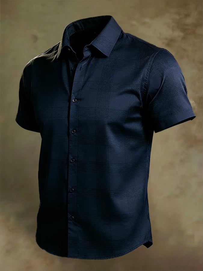 Men's Retro Bauhaus Geometric Short-Sleeve Shirt