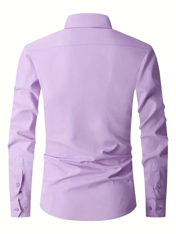 Men's Solid Color Design Business Casual Shirt