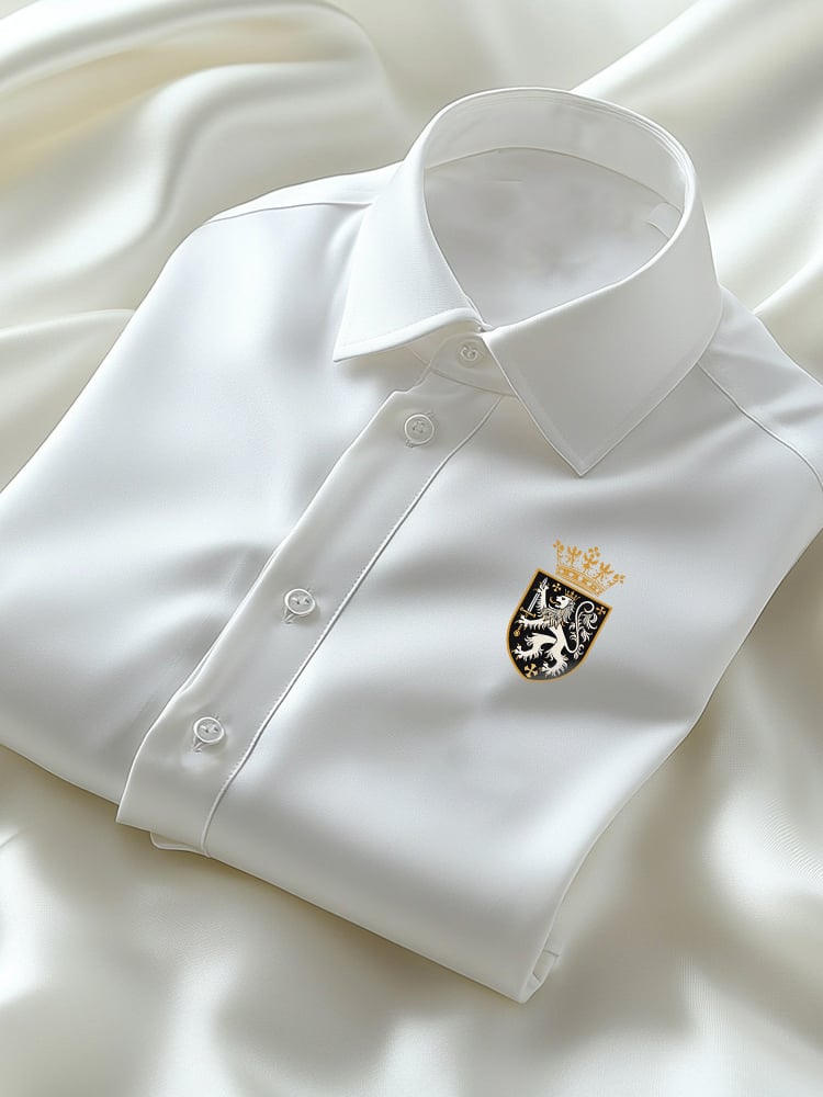 Men's Business Casual Logo Lapel Short Sleeve Shirt