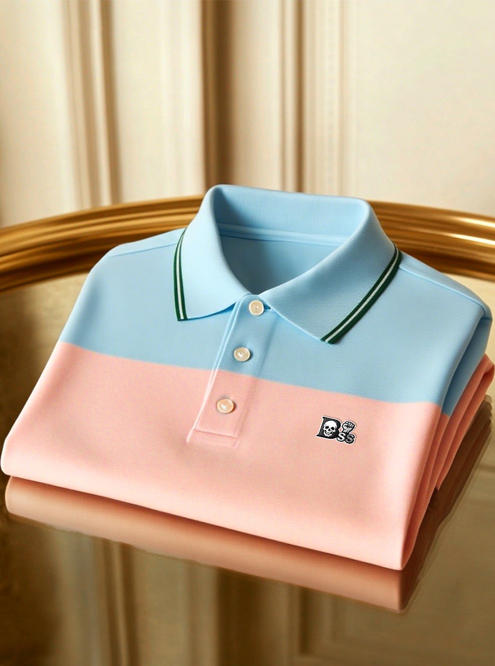 Men's Business Casual Button Short Sleeve Polo Shirt