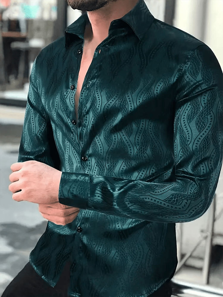 Men's Street Style Business Casual Printed Long Sleeve Shirt