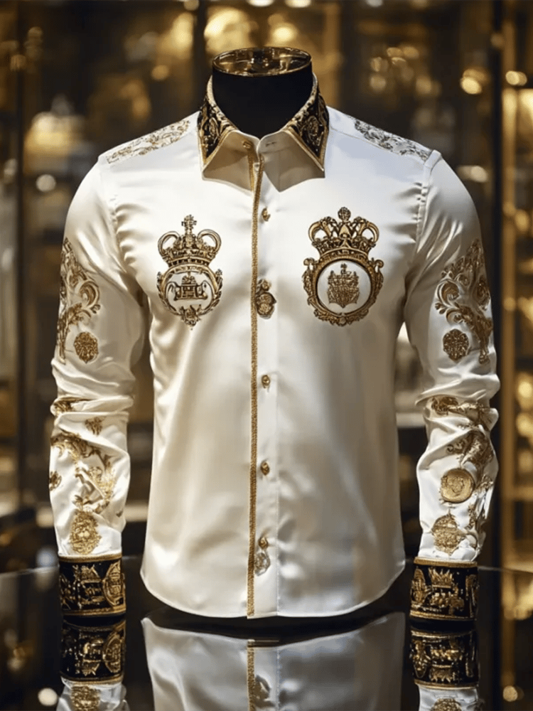 Men's Satin Luxe Long Sleeve Button Down Shirt