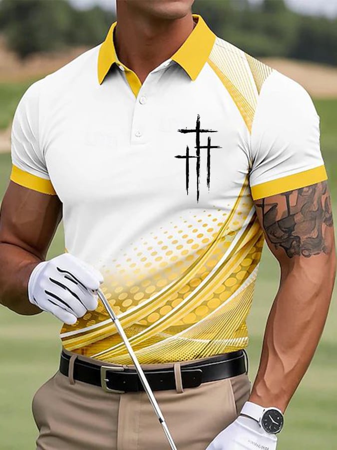 Men's Casual Contrast Color Faith Polo