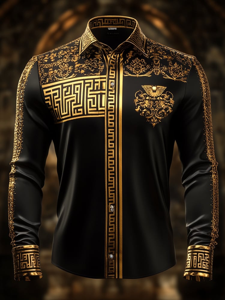Men's Satin Luxe Long Sleeve Button Down Shirt