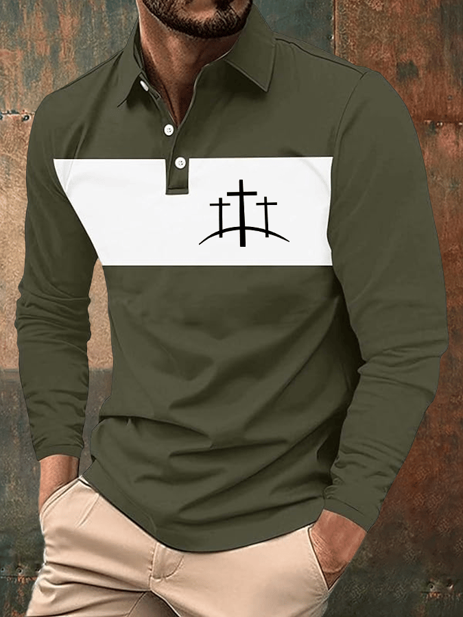 Men's Faith Printed Casual Polo Shirt