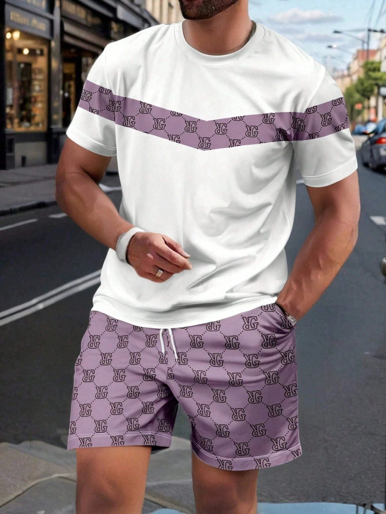 2026 Men's Short-Sleeved T-Shirt and Shorts Set