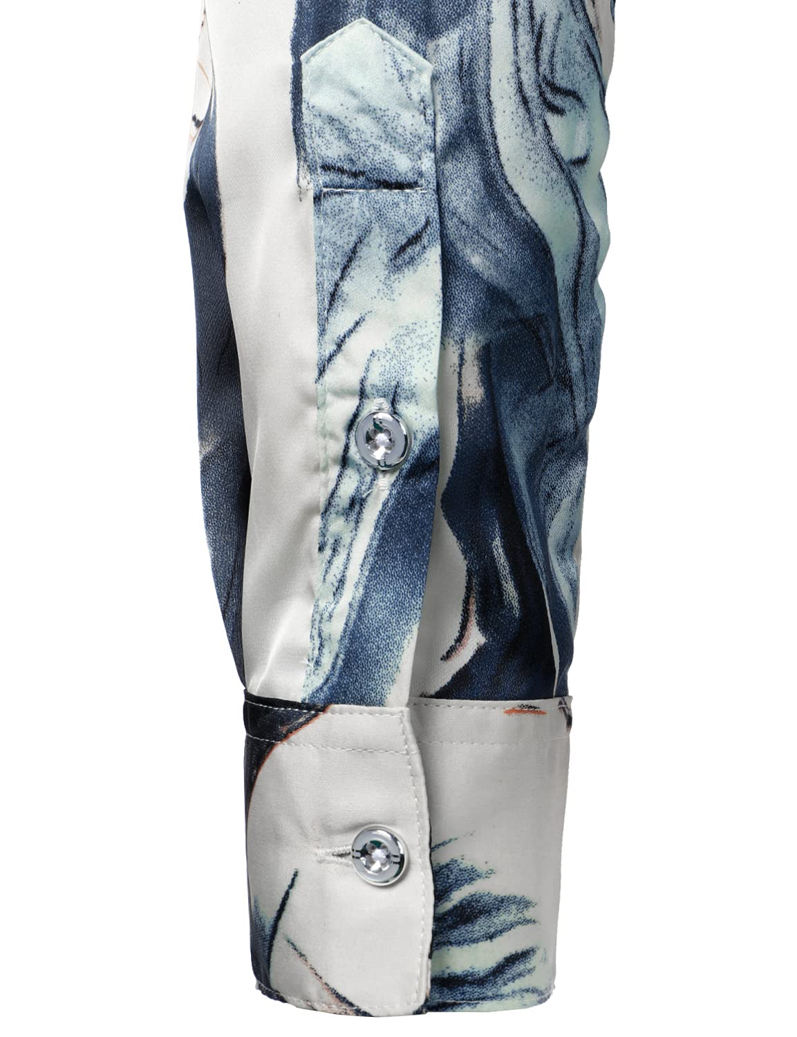 Men's Casual Abstract Print Button Up Long Sleeve Shirt