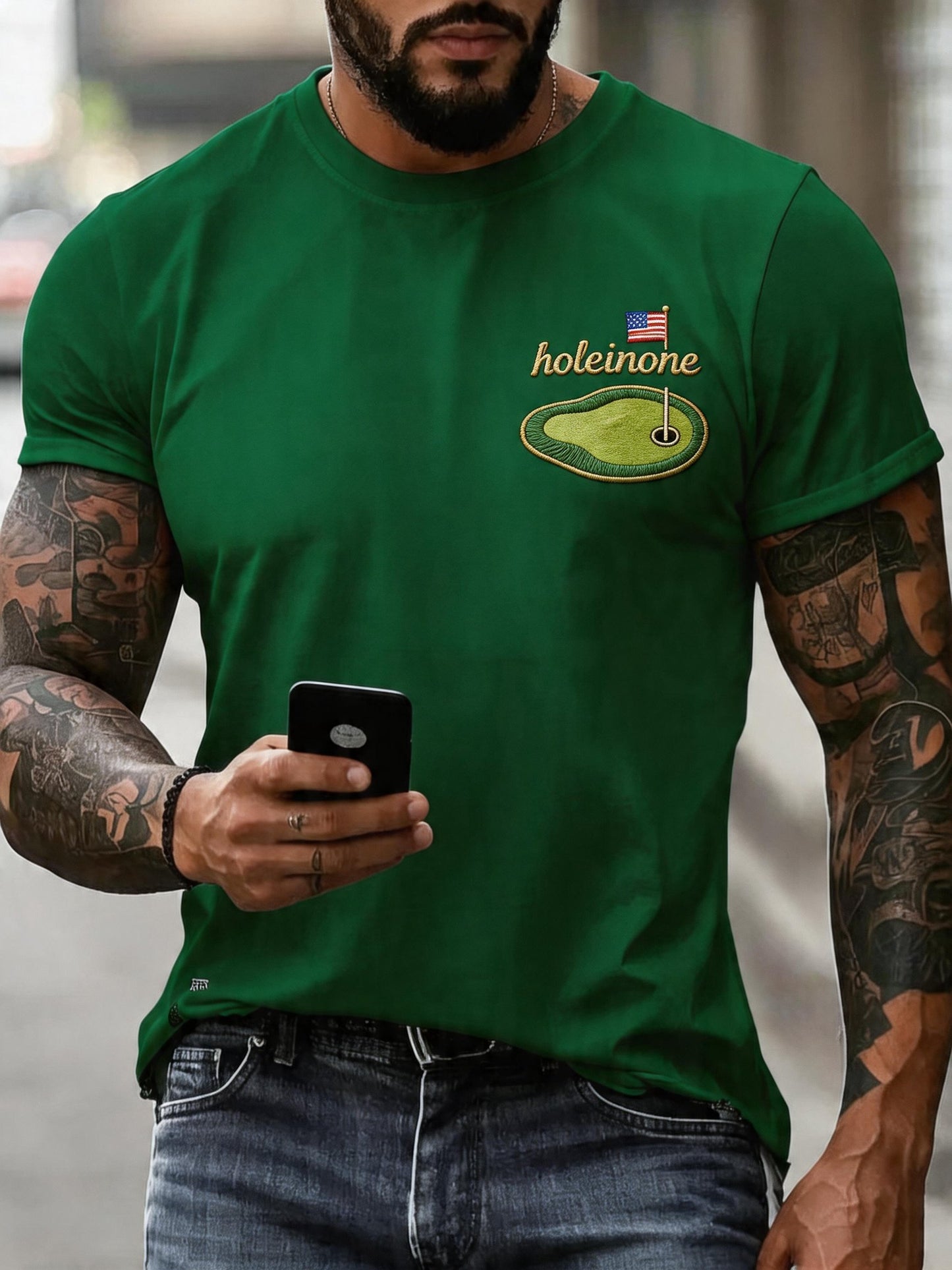 Men's Golf Club Style Graphic Crew Neck Short-Sleeve T-Shirt