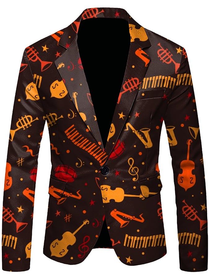 Men's Versatile With Carnival Design Blazer