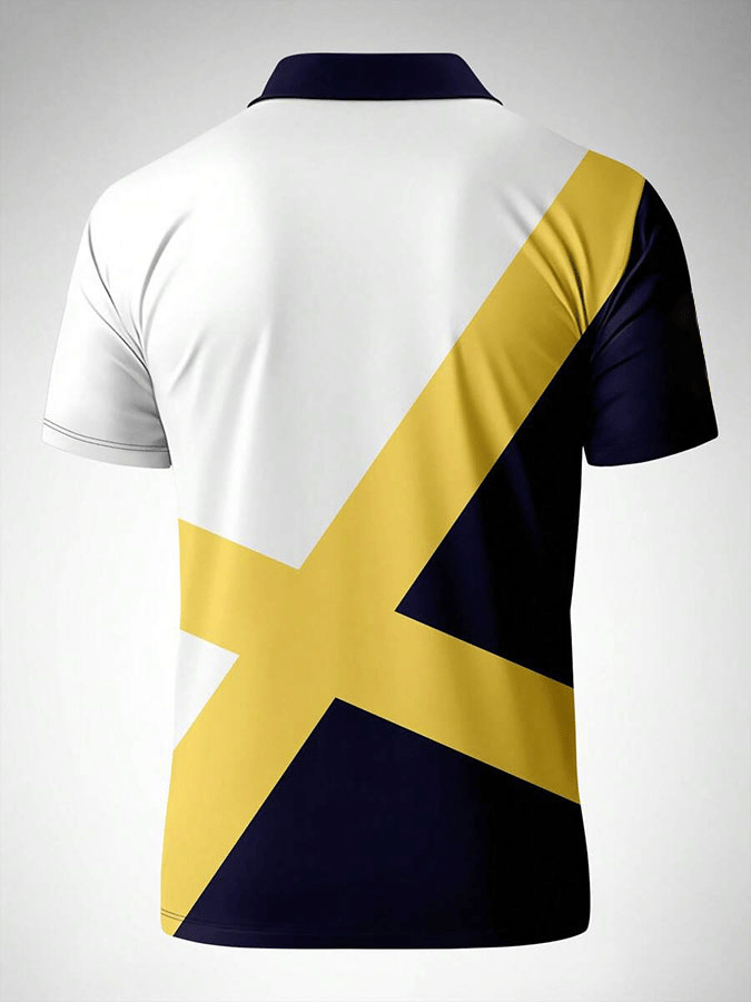 Men's Stylish Letter Print Casual Polo Shirt