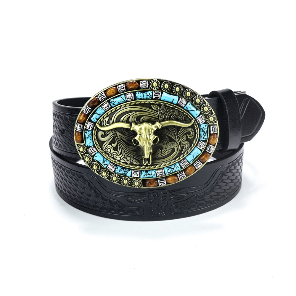 2025 Trendy Retro Men’s Western Denim Belt