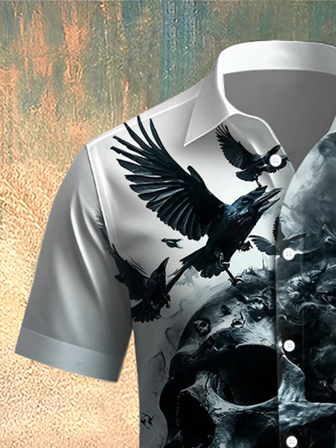 Men's Skull Print Casual Shirt