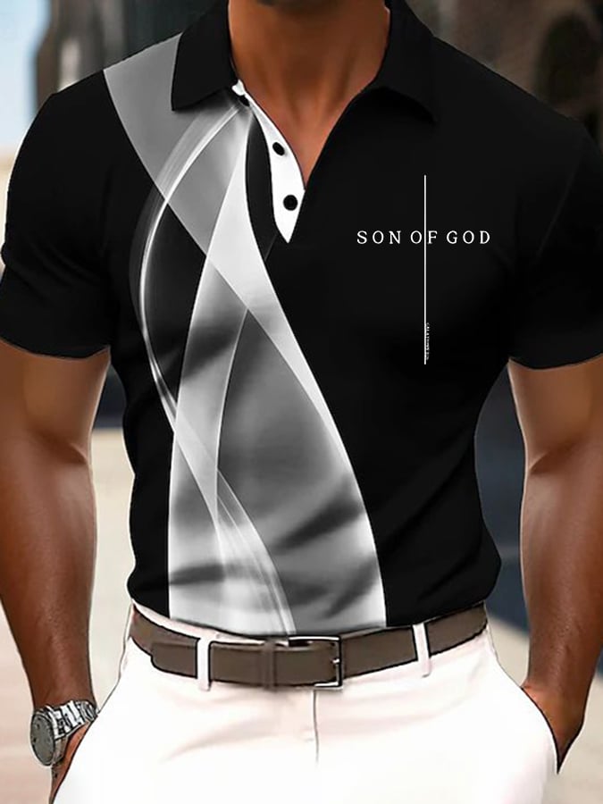 Men's Casual Contrast Color Faith Polo