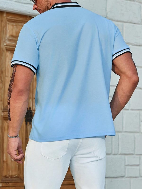 Casual Men'S Zipper Polo