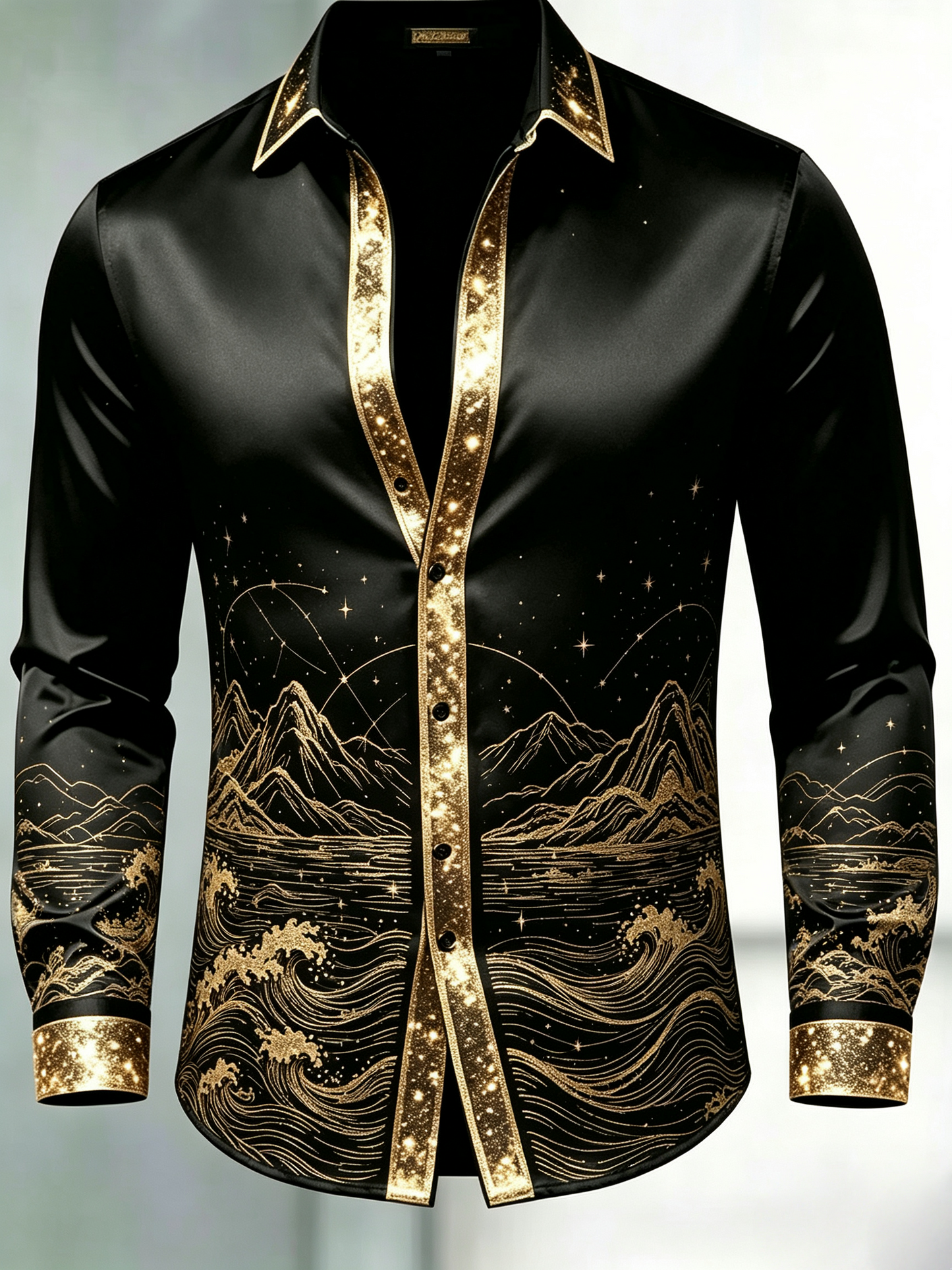 Men's Traditional Star Mansion Long Sleeve Luxury Shirt