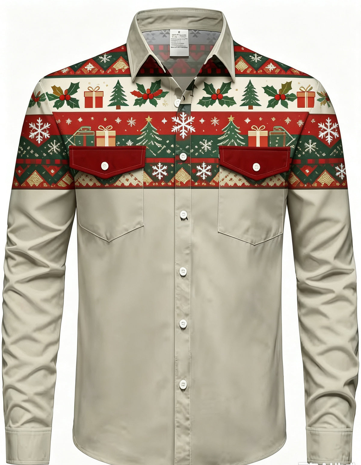 Men's New Amazon Independent Station For Christmas Digital 3D Printing Long Sleeve Lel Shirt