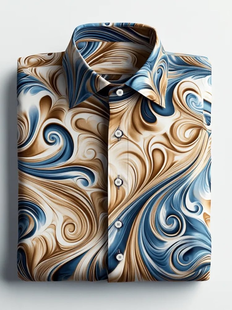 Men's Elegant Romantic Striped Long Sleeve Shirt