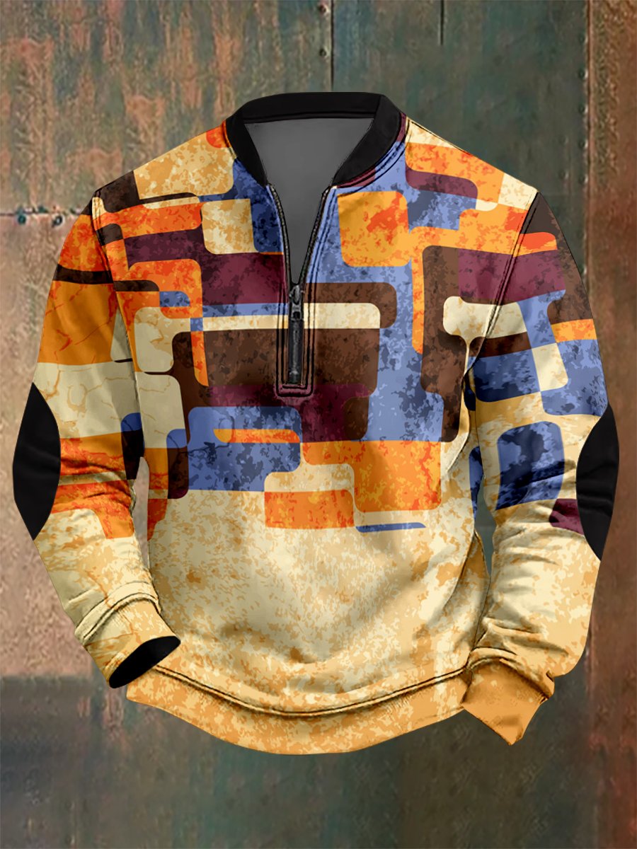 Men's Hawaiian Abstract Geometric Print Sweatshirt