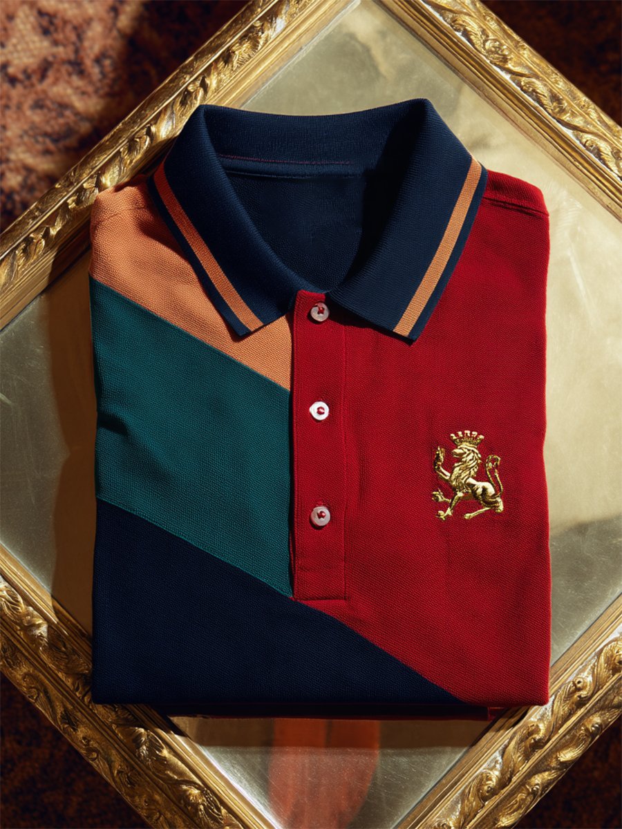 Men's Business Casual Button Short Sleeve Polo Shirt