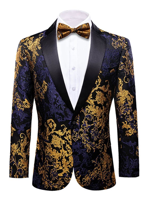 Men's Printed Gilt Blazer
