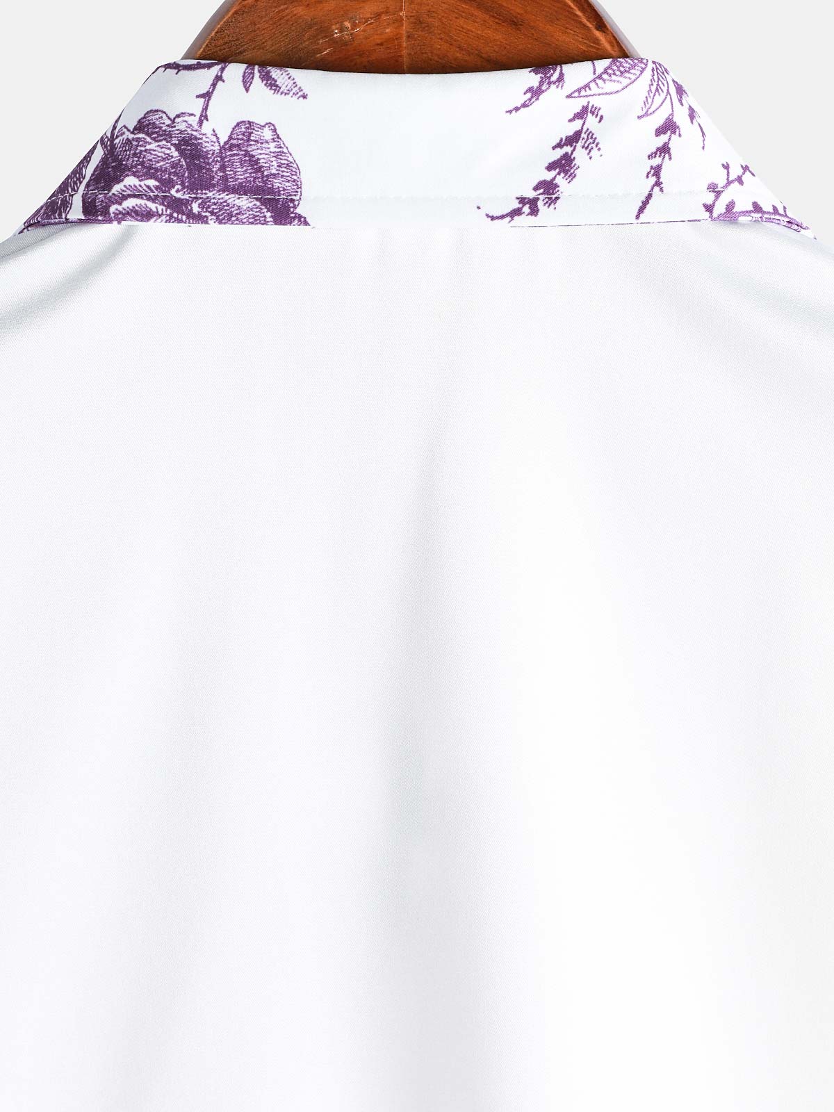 Men's Purple Floral Print Hawaiian Button Up Summer Beach Casual Collar Short Sleeve Shirt