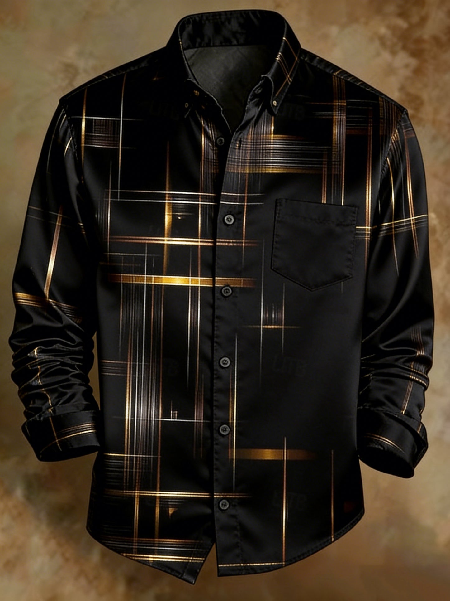 Men's Retro Abstract Art Gradient Line Shirt