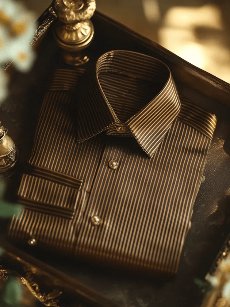 Men's Luxury Romantic Contrast Color Print Long Sleeve Shirt