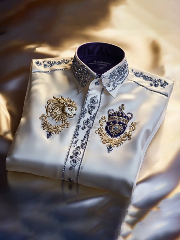 Men's Satin Luxe Long Sleeve Button Down Shirt