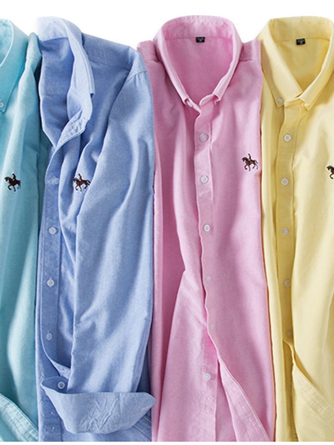 Men's Business Cotton Embroidered Shirt