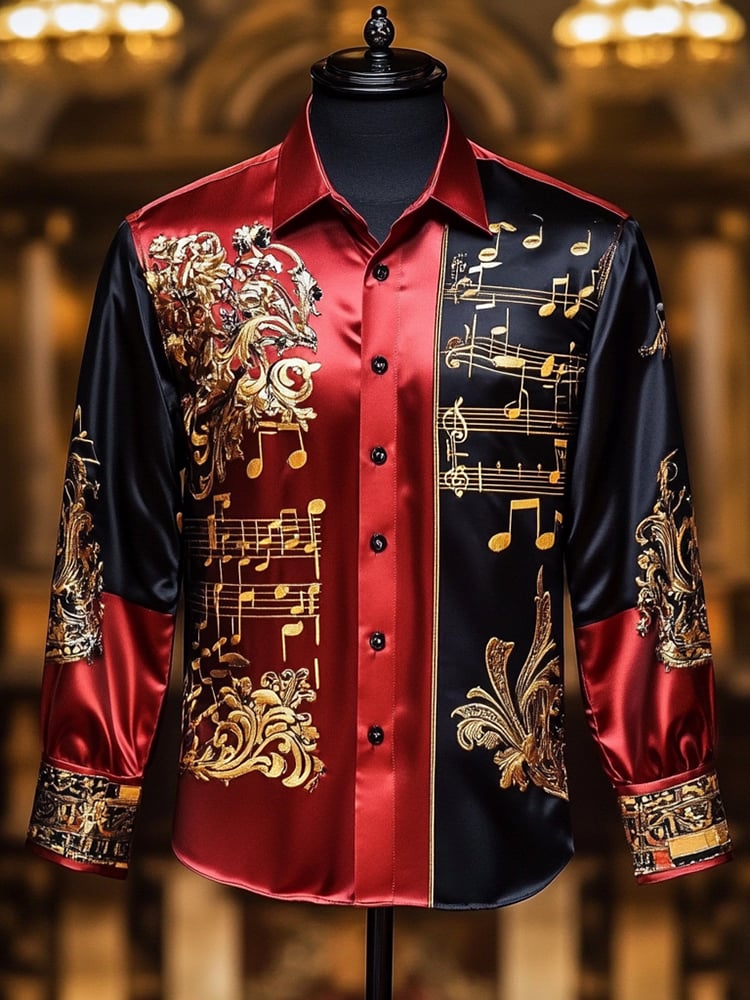 Men's Satin Luxe Long Sleeve Button Down Shirt
