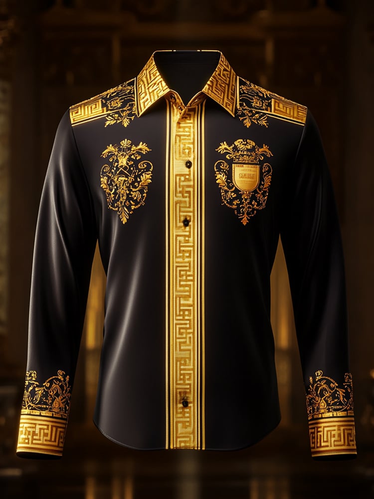 Men's Satin Luxe Long Sleeve Button Down Shirt