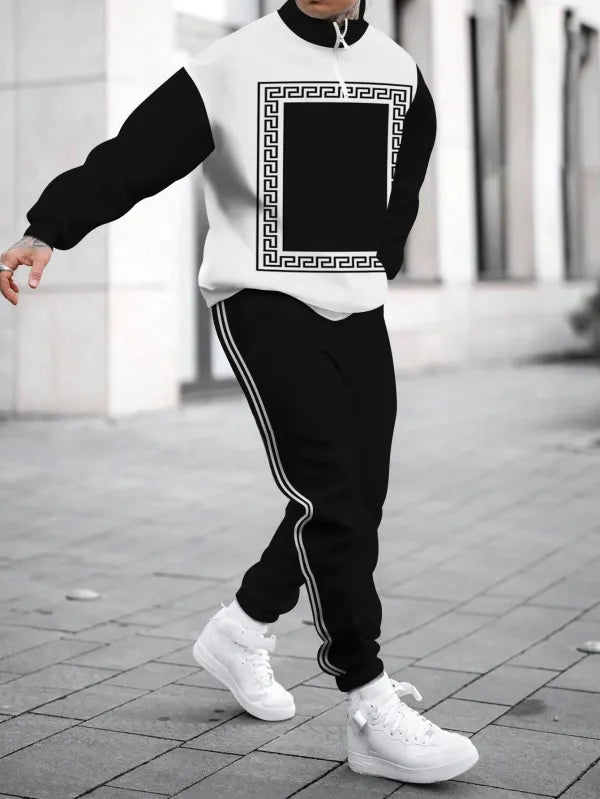 Relaxed Zipper Long Sleeve Two Piece Set