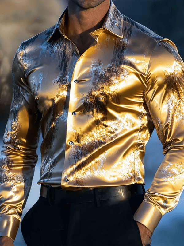 Men's Vintage Print Long Sleeve Shirt