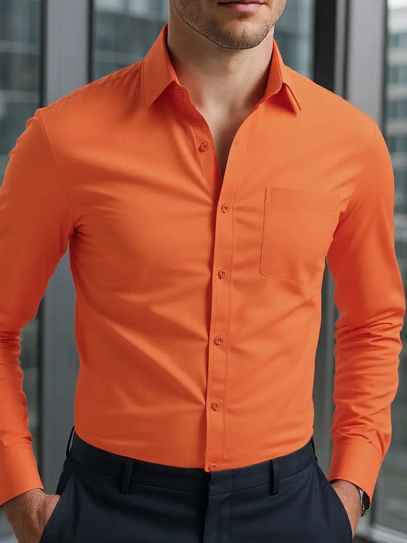 Men's Street Style Business Casual Printed Long Sleeve Shirt