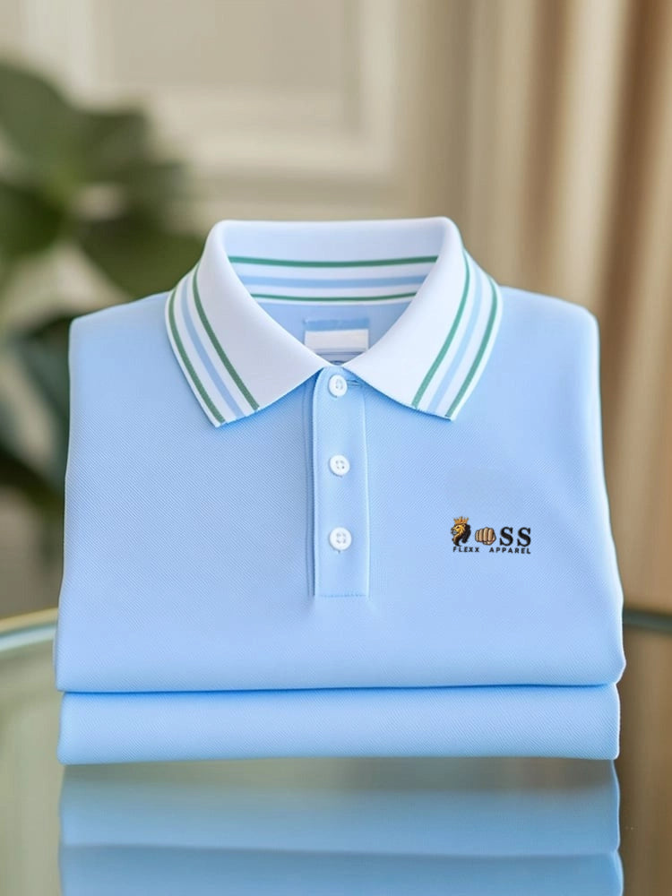 Men's Business Button-Down Short Sleeve Polo Shirt