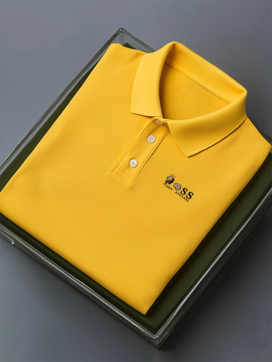 Men's Business Casual Button Short Sleeve Polo Shirt