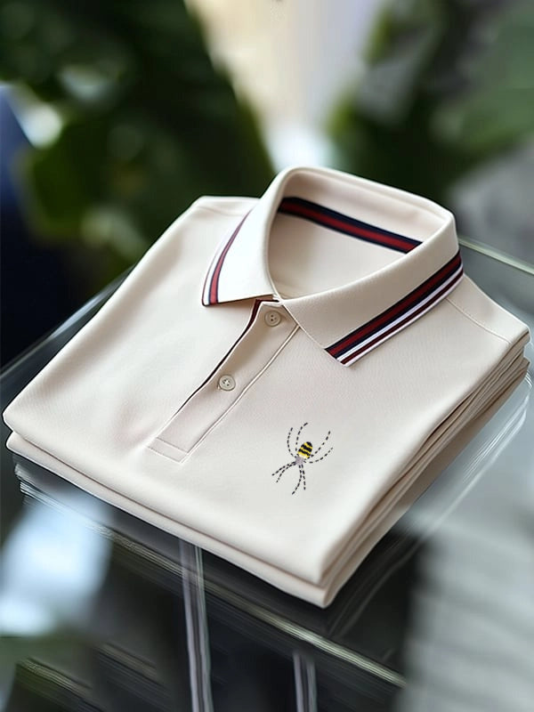 Men's Classic Business Button Short Sleeve Polo Shirt