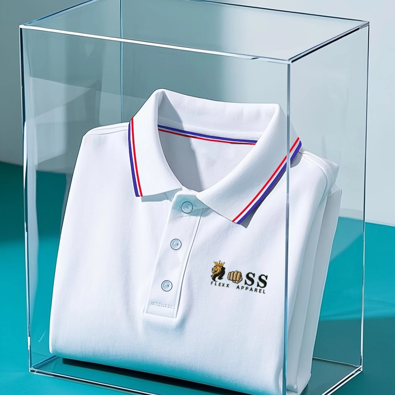 Men's Classic Business Check Button Short Sleeve Polo Shirt