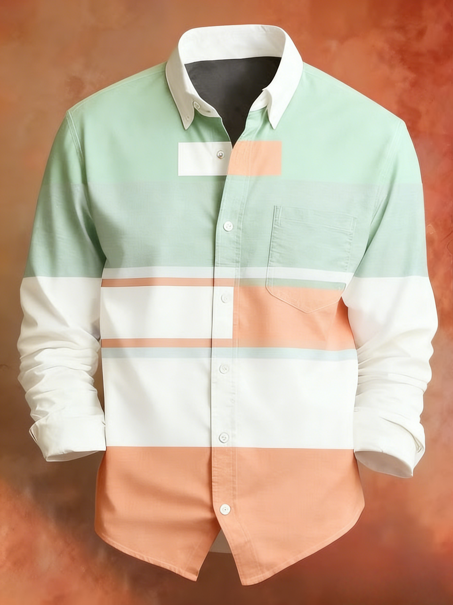 Men's Retro Abstract Art Print Pattern Business Style Shirt