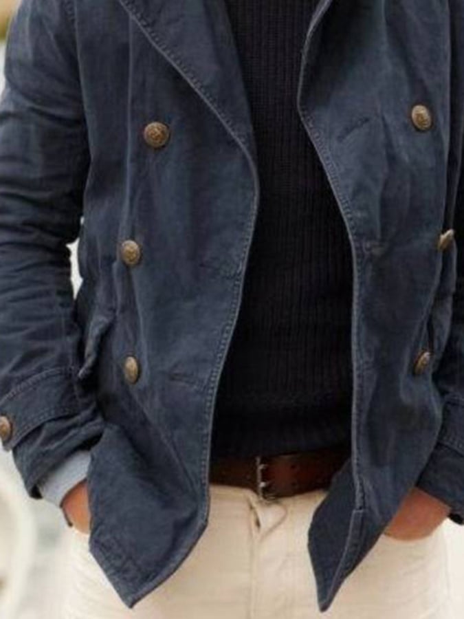 Casual And Fashionable Solid Color Loose Lapel Jacket