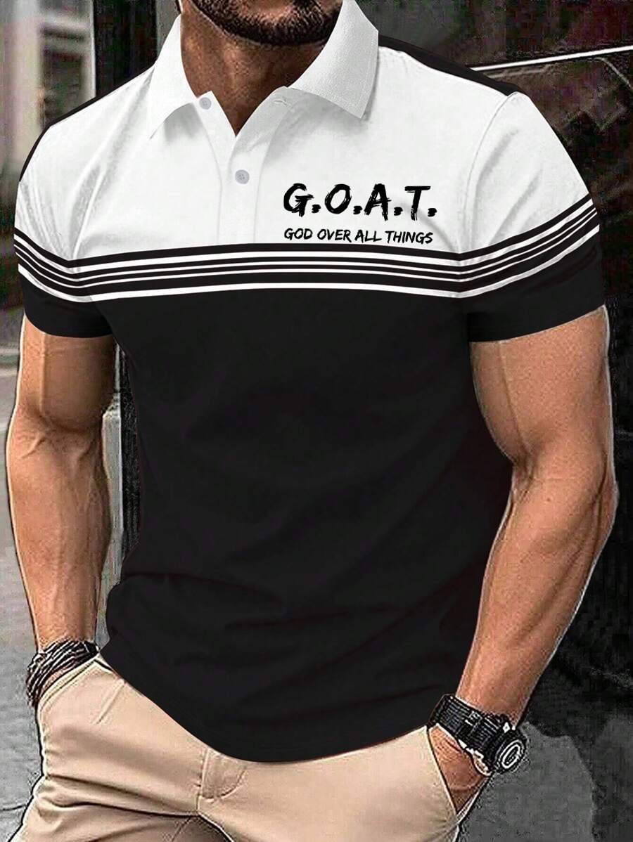 Men's Retro Faith Casual Printed Polo Shirt