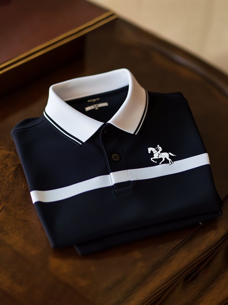 Men's Classic Business Logo Button Short Sleeve Polo Shirt