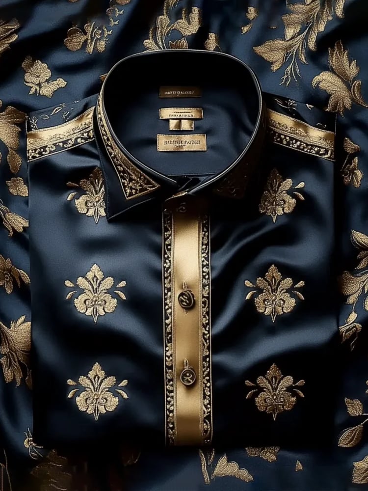 Men's Satin Luxe Long Sleeve Button Down Shirt