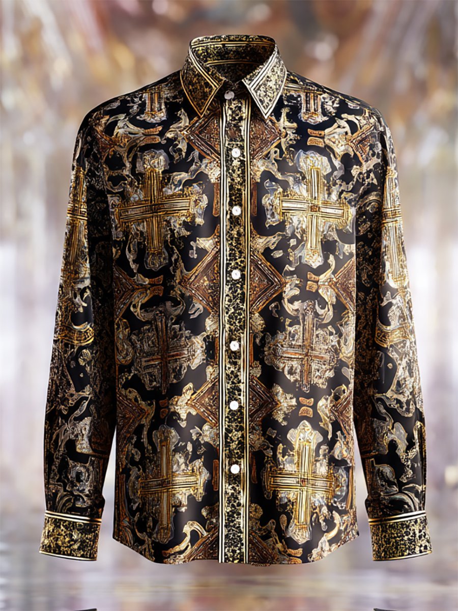 Men's Luxe Satin Long Sleeve Shirt