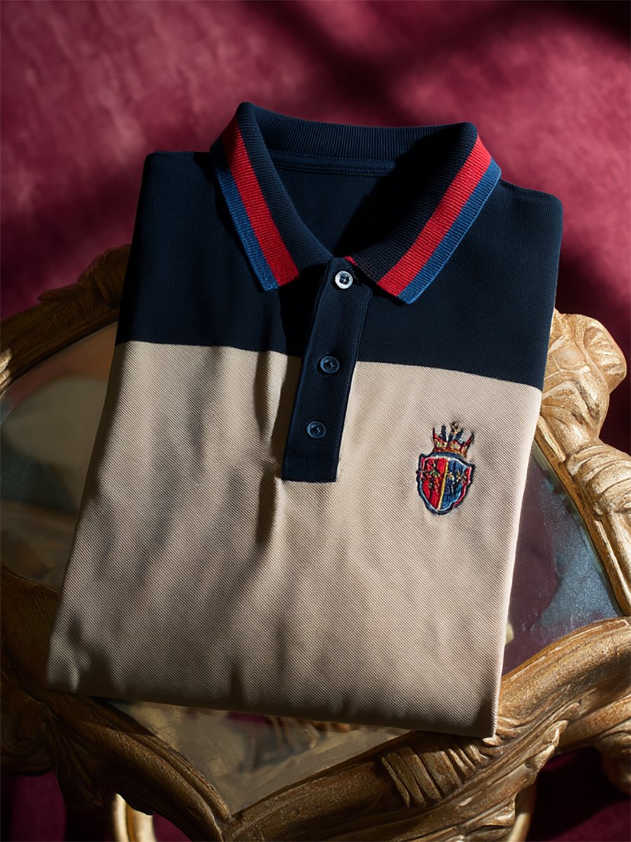 Men's Business Casual Button Short Sleeve Polo Shirt