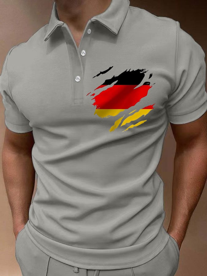 Men'S German Flag Design Polo Shirt