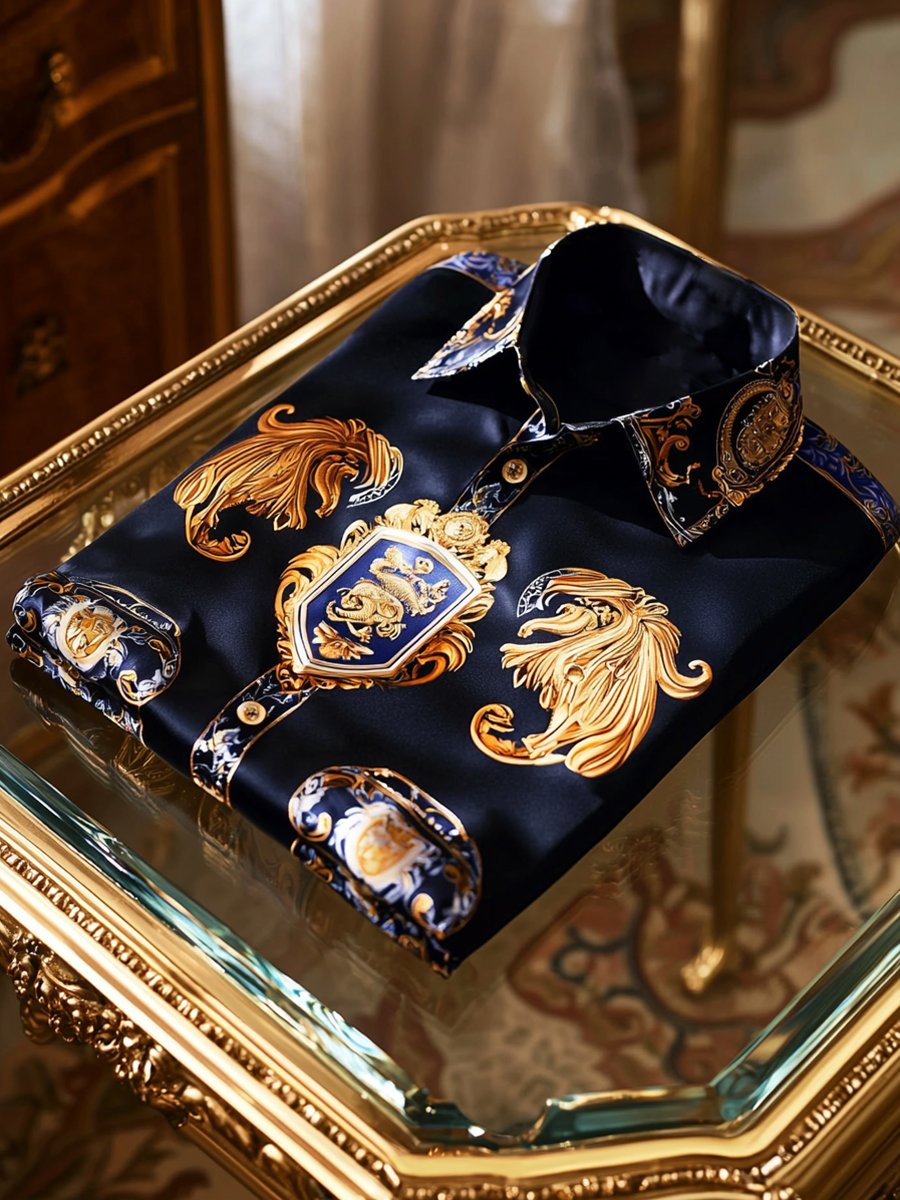 Men's Satin Luxury Business Long Sleeve Shirt